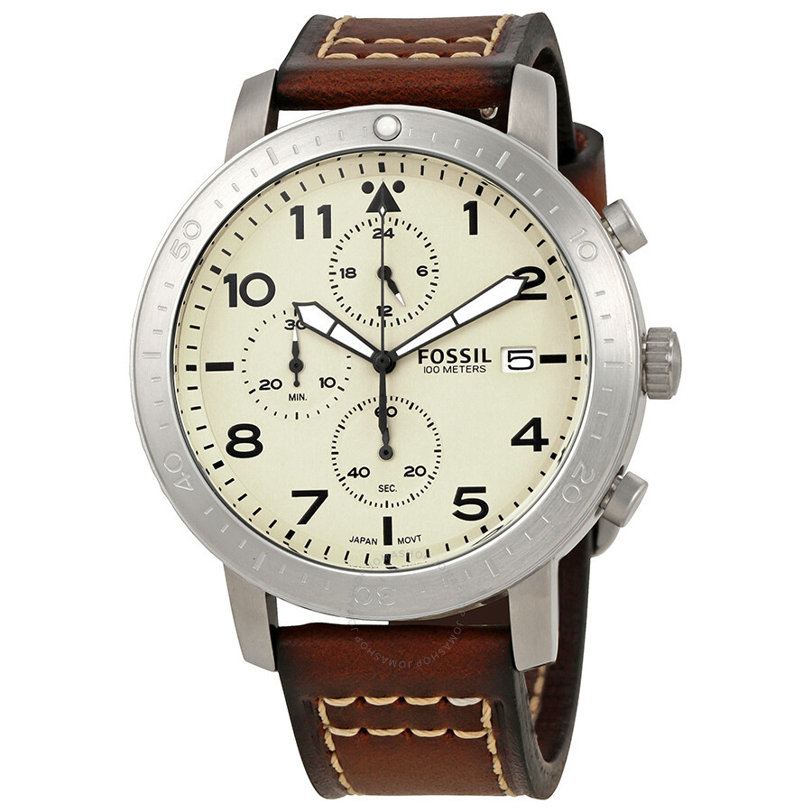 Horlogeband Fossil CH3084 Leder Bruin 22mm